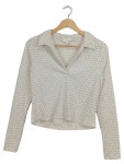 Vorschaubild 1 von Pullover Damen Gr. 38 M Beige Langarm Lochmuster Basic