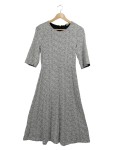 Vorschaubild 1 von Freizeitkleid Grau Blumenmuster 3, 4 Arm A-Linie Midi Gr. 36