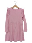 Vorschaubild 1 von Strickkleid Gr. 134 langarm pink Rüschen A-Linie