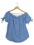 Vorschaubild 1 von Bluse Gr. 36 blau-weiß gestreift Off-Shoulder