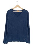 Vorschaubild 1 von Langarmshirt V-Ausschnitt Dunkelblau Melange Gr. S