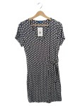 Vorschaubild 1 von Sommerkleid Wickelkleid Gr. 36 schwarz weiß Muster