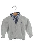 Vorschaubild 1 von Twin Set Strickjacke Hemd Gr. 92 grau kariert