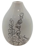 Vorschaubild 1 von Vase Keramik Blumenmuster Weiß 12, 5cm