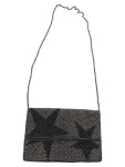 Vorschaubild 1 von Clutch Abendtasche Glitzer Schwarz Silber Kette