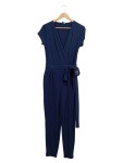 Vorschaubild 1 von Jumpsuit Wickeloptik Dunkelblau Kurzarm Gr. 38