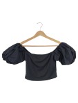 Vorschaubild 1 von Crop Top Puffärmel Schwarz Gr. 38