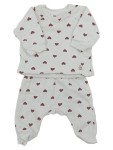 Vorschaubild 1 von Baby Set Gr. 56 Weiß Herzmuster Langarm