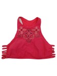 Vorschaubild 1 von Bikini Oberteil rot Stickerei Cut-Outs Gr. 40 Damen