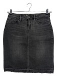 Vorschaubild 1 von L.O.G.G. Jeansrock Damen Gr. 38 schwarz Midi Denim Fransen