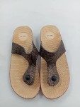 Vorschaubild 2 von Damen Zehentrenner Glitzer Sandalen Gr. 38 Beige