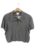Vorschaubild 1 von Poloshirt Grau Melange Damen Gr. 40 Knopfleiste Kragen