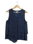 Vorschaubild 1 von Bluse Dunkelblau Punkte Gr. 40 Asymmetrisch