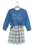 Vorschaubild 1 von Twin Set Kleid Gr. 114 blau weiß gestreift