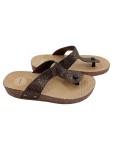 Vorschaubild 1 von Damen Zehentrenner Glitzer Sandalen Gr. 38 Beige