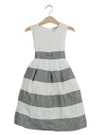 Vorschaubild 1 von Festliches Kleid Gr. 110 gestreift grau weiß
