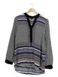 Vorschaubild 1 von Bluse Tunika Ethno Muster Schwarz Weiß Pink Gr. 36