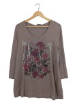 Vorschaubild 1 von Langarmshirt Blumen-Pailletten Grau Gr. 44