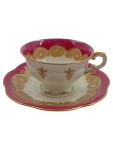 Vorschaubild 1 von Sammelgedeck Tasse Unterteller Rosa Goldrand