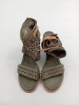 Vorschaubild 2 von Plateausandalen Damen Gr. 41 Grau Leder Schnalle 10 cm Modern Freizeit