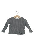 Vorschaubild 1 von Pullover Rippstrick Gr. 74 grau weiße Bündchen