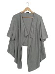 Vorschaubild 1 von Strickjacke Gr. 46 grau Kurzarm Perlen