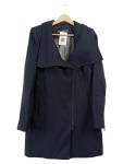 Vorschaubild 1 von Wollmantel Damen Gr. 38/M Schwarz Schurwolle Uni Elegant Langarm