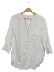 Vorschaubild 1 von Damen Leinenbluse Weiß Gr. 40 Langarm Tunika