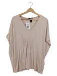 Vorschaubild 1 von Pullover V-Ausschnitt Raffung Viskose Gr. 38 Beige