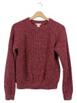 Vorschaubild 1 von Pullover Rundhals Strickpullover Melange Rot Gr. 38
