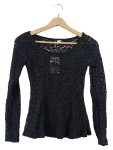 Vorschaubild 1 von Langarmshirt Spitze Schwarz Damen Gr. 36