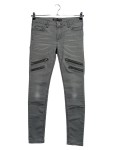 Vorschaubild 1 von Jeans Slim Fit Gr. 38 Grau Biker Style Reißverschluss