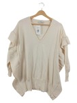 Vorschaubild 1 von Pullover Creme Rüschen-Ärmel V-Ausschnitt Gr. 36