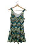 Vorschaubild 1 von Sommerkleid Ethno Zickzack Gr. 36 Grün Gelb