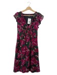 Vorschaubild 1 von Sommerkleid Blumenmuster Pink Schwarz Gr. 40