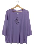 Vorschaubild 1 von Langarmshirt Gr. 44 Lila Stickerei Pailletten