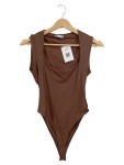 Vorschaubild 1 von Body Dunkelbraun Gr. 36 Ärmellos Quadratischer Ausschnitt