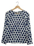 Vorschaubild 1 von Bluse Polka Dot Langarm Rundhals Gr. 36 Damen