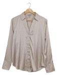 Vorschaubild 1 von Bluse Satin Langarm Damen Elegant Beige Gr. 36