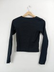 Vorschaubild 2 von Langarmshirt Damen Schwarz Gr. 40/L Baumwolle Elasthan Uni Basic Freizeit