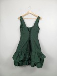 Vorschaubild 2 von Cocktailkleid Gr. 44 dunkelgrün Jacquard Rüschen