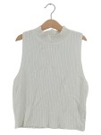 Vorschaubild 1 von Ribbed Mock Neck Sleeveless Crop Top Weiß Gr. 36