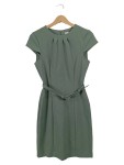 Vorschaubild 1 von Etuikleid grau schlicht mit Gürtel Gr. 36 Businesskleid Damen