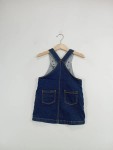 Vorschaubild 2 von Jeanskleid Kinder Blau Gr. 80 Baumwolle Uni Casual Alltag Knopf