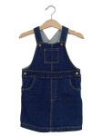 Vorschaubild 1 von Jeanskleid Kinder Blau Gr. 80 Baumwolle Uni Casual Alltag Knopf
