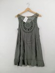Vorschaubild 2 von Freizeitkleid Damen Gr. 34 Grün Viskose Uni Casual Bohemian 87 cm