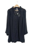 Vorschaubild 1 von Freizeitkleid Gr. 38 schwarz gepunktet Langarm Rüschen