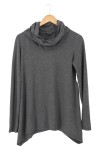 Vorschaubild 1 von Damen Pullover Rollkragen Asymmetrisch Grau Gr. S