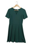 Vorschaubild 1 von Strickkleid Gr. 38 Dunkelgrün Rippstrick Cut-Out