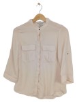 Vorschaubild 1 von Hemdbluse Langarm Creme Brusttaschen Gr. 34